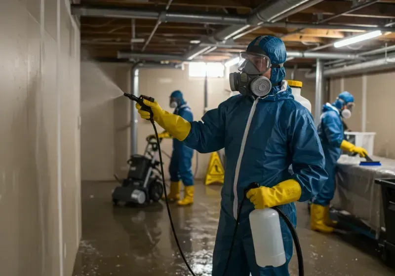 Basement Sanitization and Antimicrobial Treatment process in Weed, CA