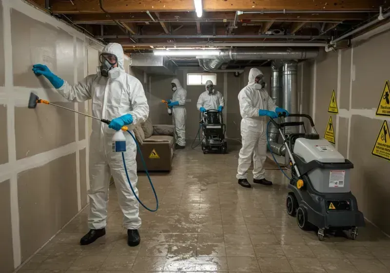 Basement Moisture Removal and Structural Drying process in Weed, CA